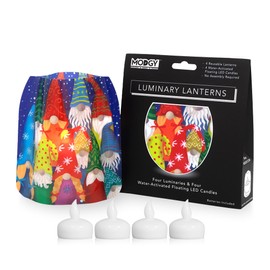 MODGY Luminary Lanterns Candle Holder Decorative Indoor Outdoor Decor, Lanterns for Wedding Centerpiece Decoration Outside Patio 4-Pack, with Flameless Floating LED Candles Tomte
