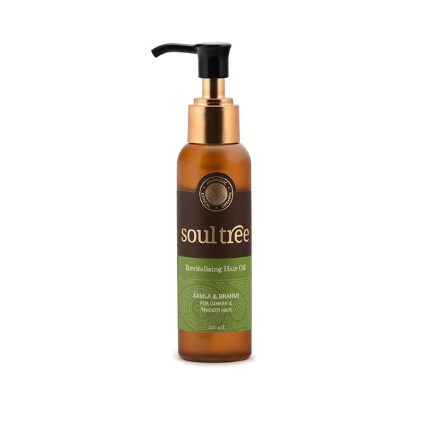 SoulTree Revitalisng Hair Oil With Amla & Brahmi for thicker and darker hair, 120ml