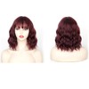 Peluca Rizada de Color Rojo Vino, Peluca para Mujer, Peluca