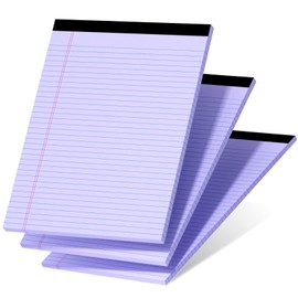 3 Pcs Legal Pads 8.5 x 11 Purple Note Pads 8.5 x 11 Notepad Total 75 Sheets, Micro Perforated Writing Pads Lined Paper College Ruled Pad of Paper Notebook To-Do List for School & Office Supplies