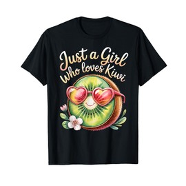 Cute Just A Girl Who Loves Kiwi Colorful Fruit Girls T-Shirt