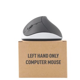 Urby Left Handed Mouse Wireless, Ergonomic, Vertical. Also As Left Handed Gaming Mouse. Compatible with Windows/macOS/iPadOS, Laptop, PC. [Battery Included] (White)