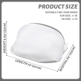 Set of 2 Shoe Wash Bags for Washing Machine - Reusable Shoes Wash Bags for Trainers, Shoes & Sports Shoes with Zip - Laundry Bag Shoes for Washing Machine Shoe Bag Washing Machine