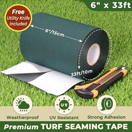 Linghou Artificial Grass Seam Tape 6" x 33' Self Adhesive Turf Tape for Artificial Grass Joining and Installation（15cm x 10m）
