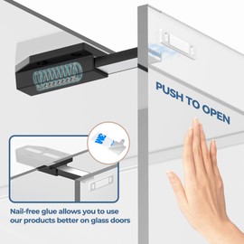 Magnetic Push Latch Without Nail Installation Tonitrui Heavy Duty Magnetic Touch Latches for Large Door Push Release Latch Kitchen Drawer Push Catch Press Out Latch (Black 6 Pack)