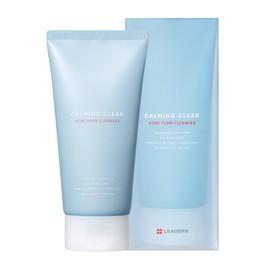 LEADERS Calming Clear Acne Foam Cleanser – Gentle Deep Cleanser for Acne-Prone Skin, Acne Skin Care, Calms Redness & Irritation, Controls Excess Sebum & Exfoliate Dead Skin Cells 150ml (5.07 oz)