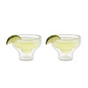 Outset Stemless Margarita Glasses Double Wall, Borosilicate Glassware 2 Count