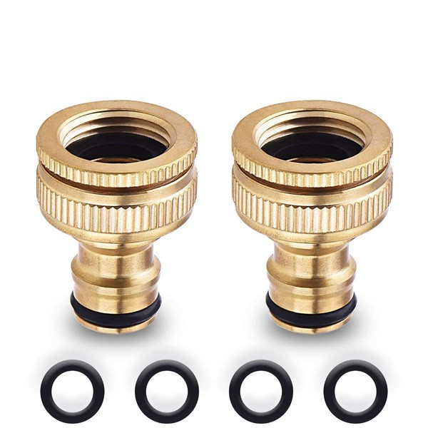 Onarway Brass Outdoor Threaded Tap Connector 1/2 Inch (21mm) &