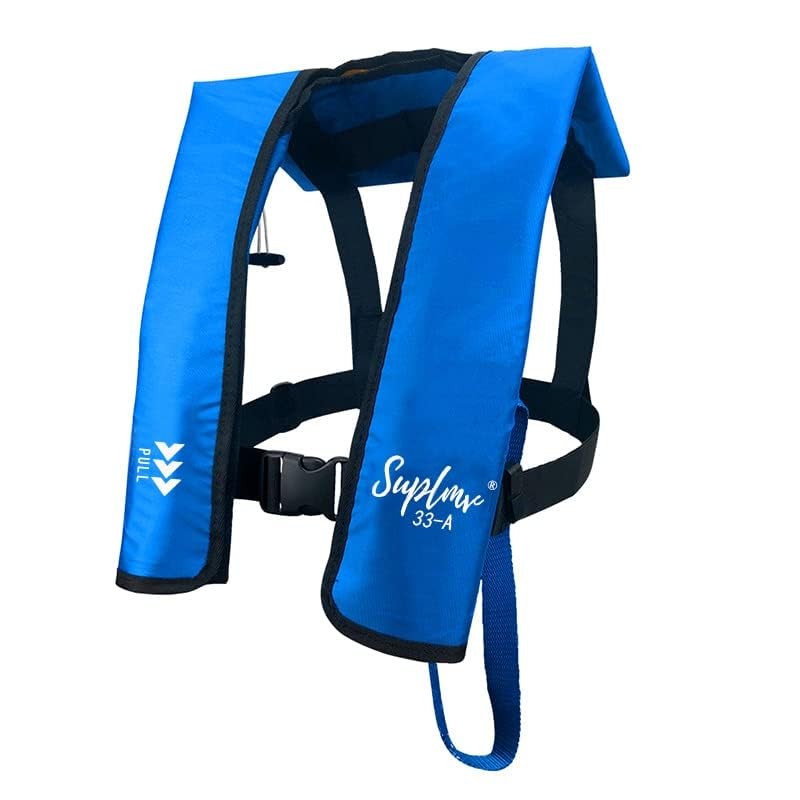 Suptmv Inflatable Life Jacket Life Vest Basic Automatic/Manual (MC901-150A-BLU)