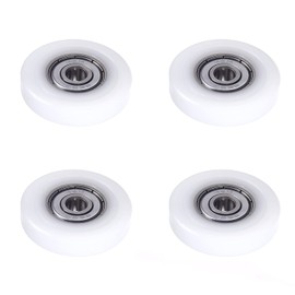 MroMax Roller Idler Bearing Pulley-6 x 33 x 7mm Sliding Conveyor Nylon Wheel with 626ZZ Bearing for Furniture, Hardware Accessories and Mobile Door White 4Pcs