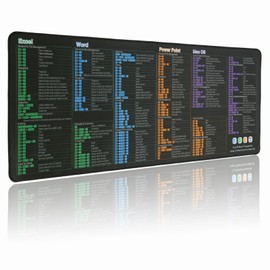 Excel/Word/Power Point/Mac OS, alfombrilla de mouse para Mac OS, los 50 más utilizados de atajos de teclado, alfombrilla de mouse antideslizante e impermeable para juegos grandes (Mac Excel/Word/PPT