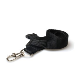 Lanyard with Card Holder, Black Double Sided for Two Badges, Thick 20mm Wide Black Lanyard with Plastic Card Holder, Safety Breakaway, BPA-Free, Recycled, Made in Britain - ALG ID Cards