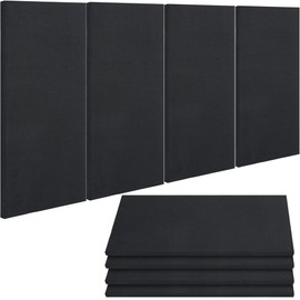 BUBOS 4 PCS Acoustic Panels,24''x12'' Fabric Soundproof Wall Panels,Self-adhesive Sound Absorbing Panels for Studios, Office, Home Theater (Matte Black)
