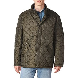 Cole Haan Men's Quilted Barn Jacket, Olive, Medium
