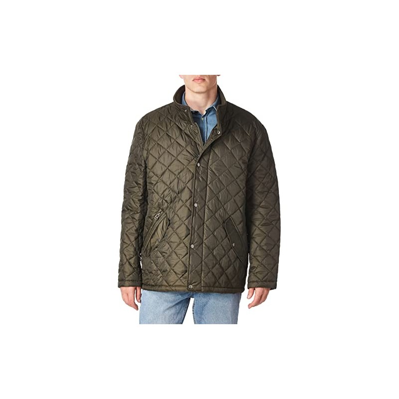 Cole Haan Men's Quilted Barn Jacket, Olive, Medium