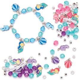 Baker Ross AT681 Mermaid Charm Bracelet Kits, for Kids Arts and Crafts Projects (Pack of 3), Assorted