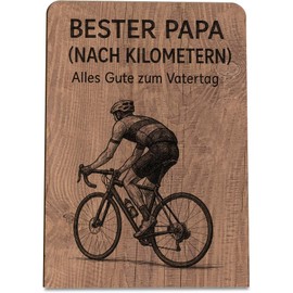 Papa Holzkarte - Papa Fahrrad Geburtstagskarte - Vatertagsgeschenk, Geburtstagsgeschenk für Papa, Geschenke Vatertag, Geschenk für Papa, Geschenke zum Vatertag, Vatertagsgeschenk für Papa, Rennrad