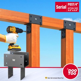 DOOTOO 2pcs 4x4(Actual 3.5"x3.5") Post Cap Tie Bracket, Heavy Duty Stainless Steel Wood Beam Support Bracket, for Pergolas, Gazebos, Decks and Porches(Black)