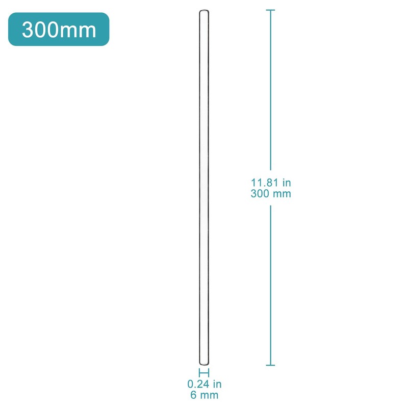 stonylab Glass Stirring Rods, 300 mm Long Borosilicate Glass Rods