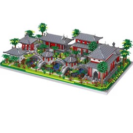 LanZhon Architecture of Suzhou Garden Micro Building Blocks Set,Large Creative Building Set Toys Gifts for Adults and Kids, 3988PCS Micro Mini Bricks Kit for Display