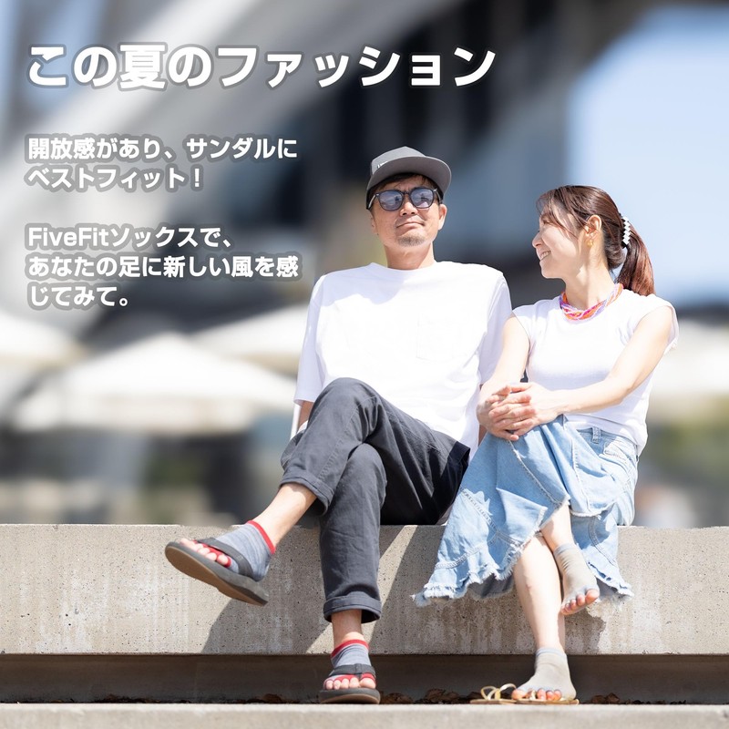 Fukuplanning FiveFit Fingerless 5-Toe Socks, Perforated, Bi-Color, Slim, Short, 22-24Cm,