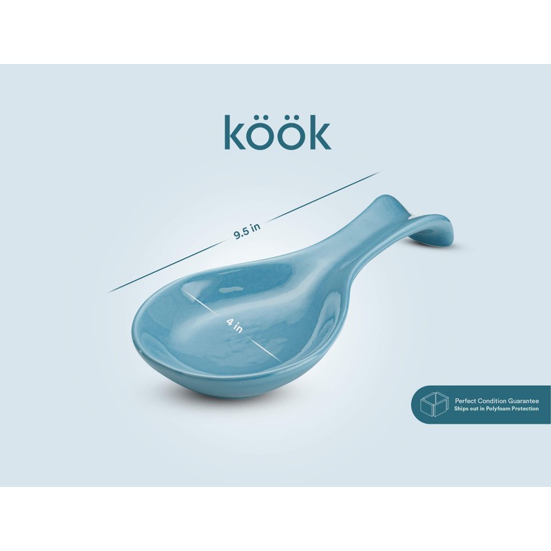 Ceramic Spoon Rest, by Kook, Utensil Holder for Stovetop, Farmhouse