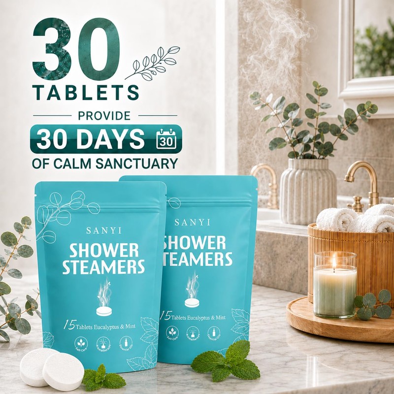 30 Pack Shower Steamers Aromatherapy, Eucalyptus Mint Shower Bombs for