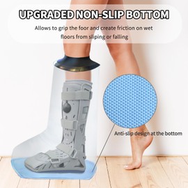 Adult Waterproof Short Leg Cast Cover For Shower Non-Slip,Watertight Foot Protector Seal Cast Cover for shower Keep Broken Low/Calf Leg,Knee,Foot,Ankle,Wound,Burns,Bandages,Surgery Cast Dry Reusable