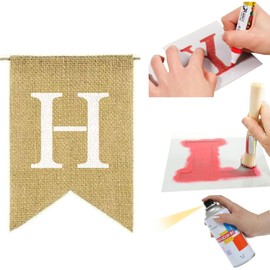 30pcs Burlap Baner PreStringed, DIY Custom Your Prty Banner Kit-Include 26 Letters and Heart Stencil, Funny Customize Your Own Banner for Birthday Wedding Party Decorations