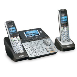 VTech DS6151-2 2 Handset 2-Line Cordless Phone System for Home or Small Business with Digital Answering System & Mailbox on each line, Silver