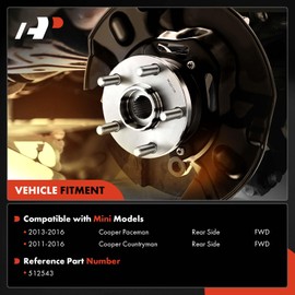 A-Premium 2 x Rear Wheel Bearing and Hub Assembly Compatible with Mini Cooper Countryman 2011-2016, Cooper Paceman 2013-2016, FWD Only