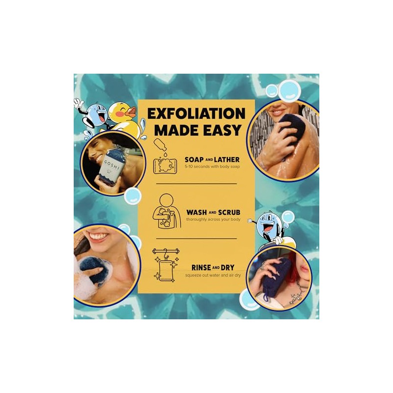 Goshi Esponja Exfoliante Ducha Baño Secado Rápido Resistente Rotura Todo