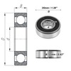 ACROPIX Bearings 6202LLU Ball Bearings Double Seal 15x35x11mm Black Silver