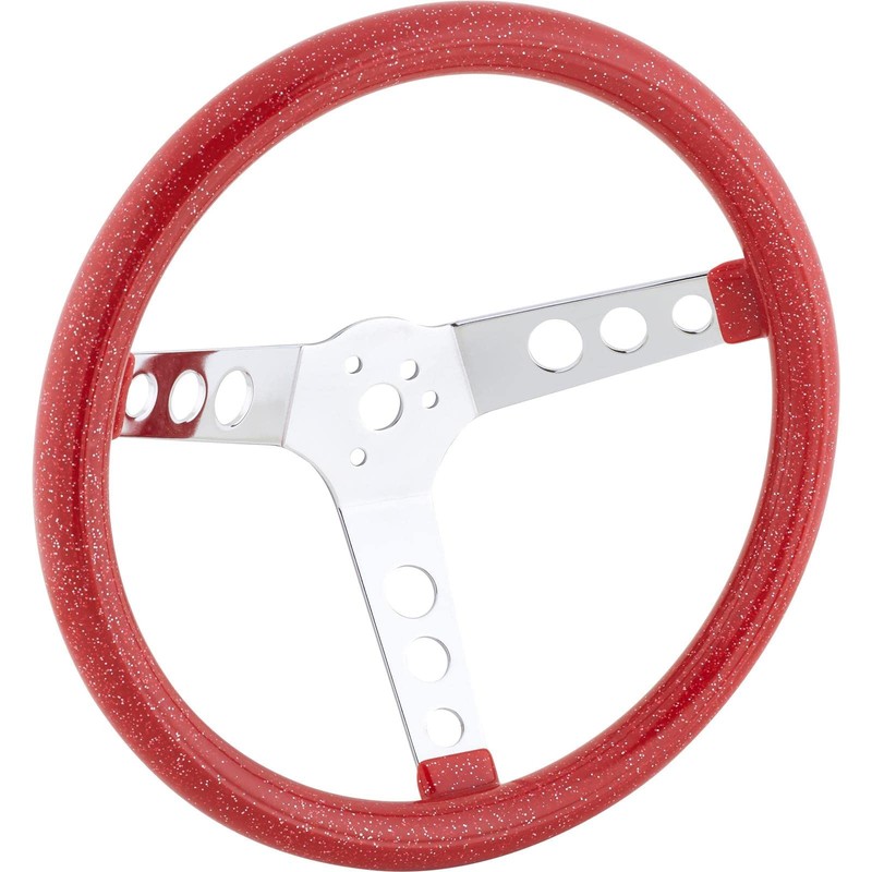 13 Inch Blue Metalflake 60s Style Steering Wheel, 3-1/2 Dish