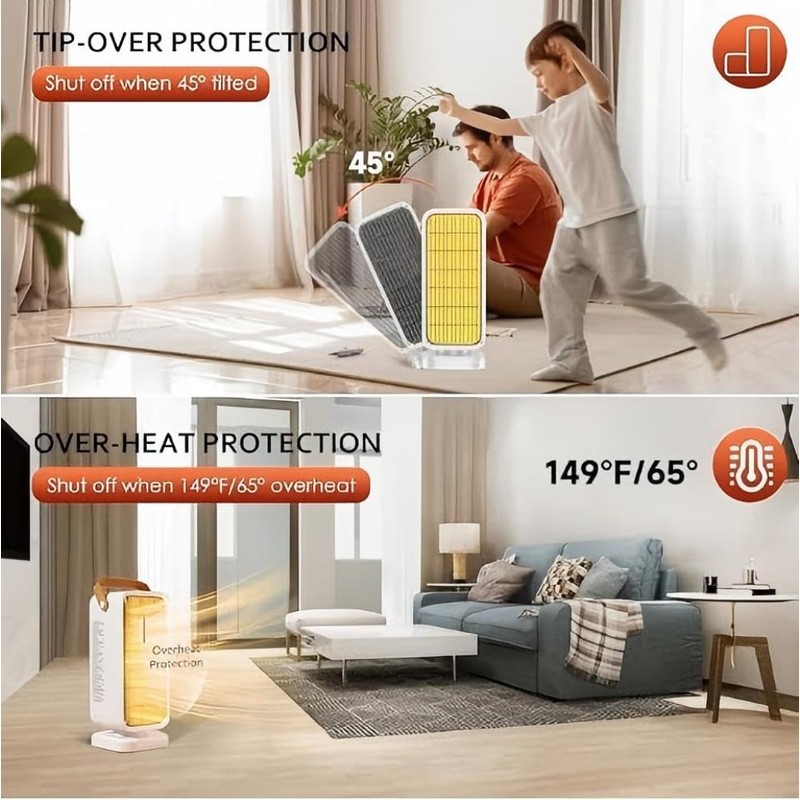 Space Heater,1500W Space Heaters for Indoor Use Large Room, Portable