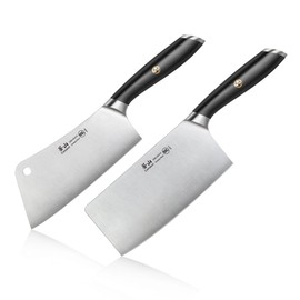 Cangshan L Series 2-Piece Cleaver Set, Forged German Steel (Black)
