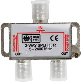 Nartel® 2 Way Satellite Splitter For Freesat, Freeview, Cable, Modem, Virgin Dbox & SKY