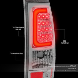 DNA MOTORING TL-CSIL03-LED-3D-CH-CL LED 3D Tail Light Assembly Driver & Passenger Side [Compatible with 03-06 Silverado / 07 Sierra]