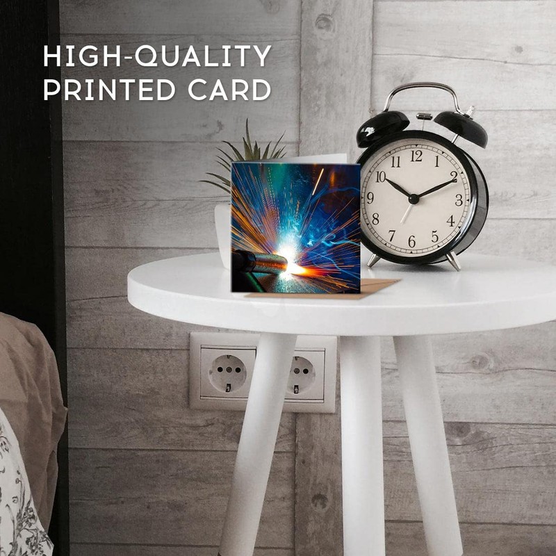 1 x Greeting Card Welding Welder Engineer - Blank Birthday