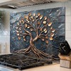 fzxwyishu Tree of Life,Tempered Glass Backsplash For Kitchen Behind Stove,Easy