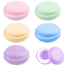 EIHI Mini Macaron Cosmetic Bag Set Cute Macaron Tin Earring Ring Jewellery Portable Storage Box 5 Colours Pack of 5, multicoloured