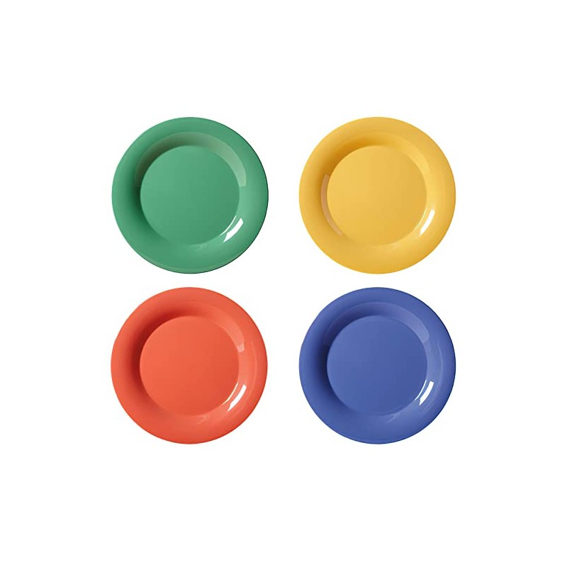 G.E.T. 6.5" Assorted Heavy-Duty Wide Rim Melamine Appetizer Plate (Set
