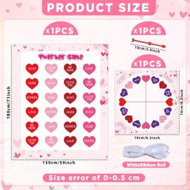 Lonfliness Valentine's Day Pose Balance Floor Game for 2 or More Players, Large Mat Party Game Indoor Outdoor Fun Family Reunion Game for Friends Adults Group Activity Valentines Party Favor Gift