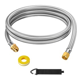 6 Feet 3/8" Female Flare Nuts x 3/8" Male Flare Propane Hose Extension with Female Flare on Both Ends, Stainless Steel Braided 3/8 inch Propane Gas Line Extension Hose, Supply Line Extension