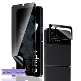 Phlleyaa Screen Protector for Galaxy Z Flip 4 5G Privacy Screen, Soft TPU Film Screen Protector 1 Piece with 1 Piece Camera Protection, Easy to Install, Anti-Glare Protection, Anti-Spy for Tempered