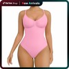 FeelinGirl Seamless Covered Bust Jumpsuit Thong Bodysuit Fit Comfort Slimming