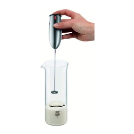 Bodum Schiuma Battery Operated Milk Frother for Coffee, Lattes, Hot Chocolate, Mocha, Cappuccino, Polished Stainless Steel