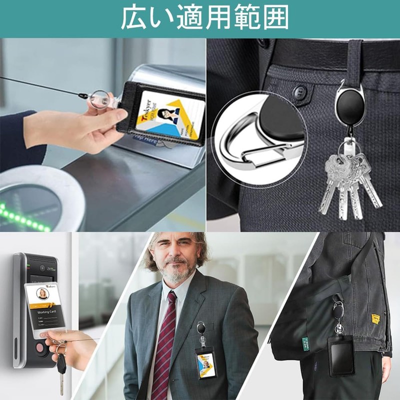 BRIIKPP Password Box Double Sided Employee ID Clip with Retractable