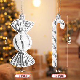 WCDSFL Pack of 18 Candy Canes Christmas Decoration Christmas Baubles Candy Canes Christmas Tree Decoration Christmas Candy Hanging Christmas Decorations