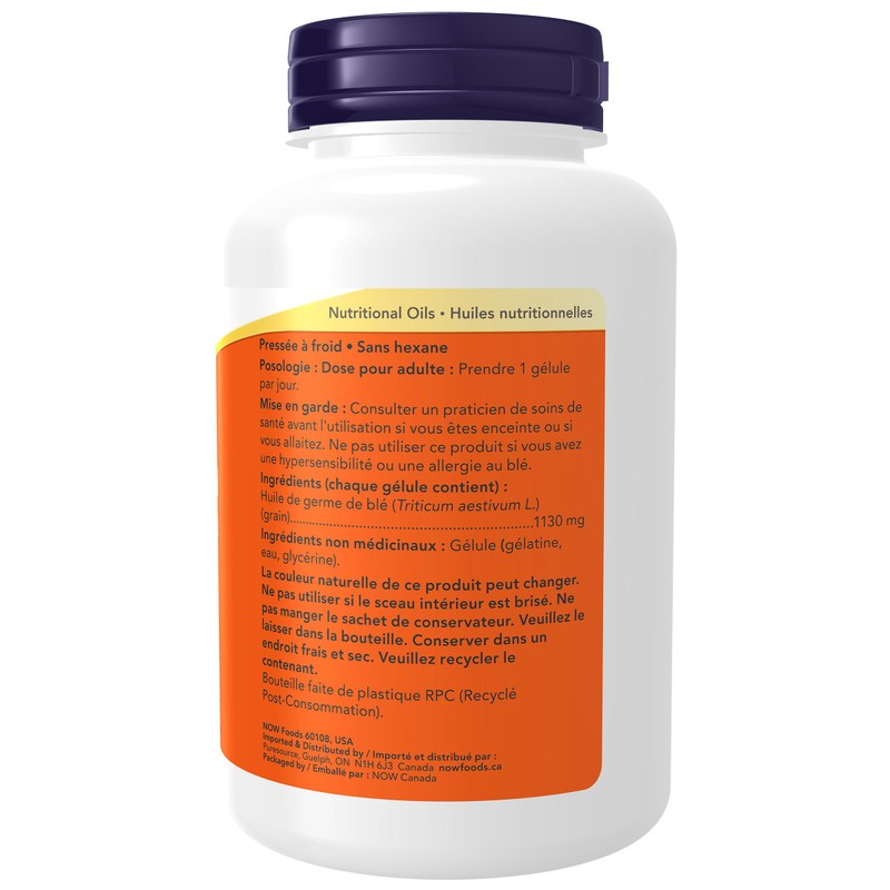 NOW NOW Wheat Germ Oil Softgels, 100 Count